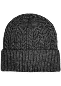 Capelli New York Beanie Fijn breisel, kabelpatroon, één maat dames mutsen grijs