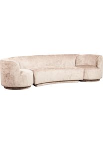 Woood Loungebank Combi-Popular: Bank + fauteuil met grof chenille gevoerd, breedte 370 cm loungemeubels beige