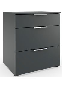 wimex Nachtkastje Level by fresh to go 3 lades met soft-close functie, 54 cm breed, 61 cm hoog nachtkastjes zwart