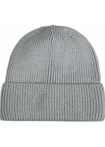 Capelli New York Beanie Ribgebreid, wolgehalte, verwarmend dames mutsen grijs