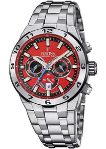 Festina Chronograaf Chrono Bike 2024 Horloge, quartzhorloge, herenhorloge, stopwatchfunctie, stalen armband heren accessoires zilver(kleur)