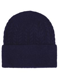 Capelli New York Beanie Fijn breisel, kabelpatroon, één maat dames mutsen blauw