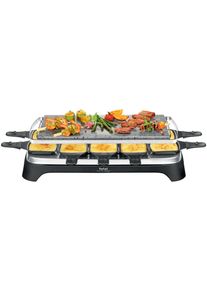 Tefal Raclette Pierrade, natuursteen, vaatwasserbestendige pannetjes gourmetstellen zilver(kleur)