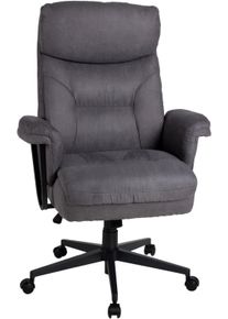 Duo Collection Bureaustoel Tiago XXL Belastbaar tot 150 kg, pocketveren kern in de zitting bureaustoelen maat Microvezel grijs