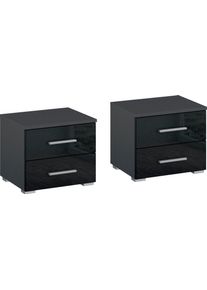 Rauch Nachtkastje Base set van 2, optioneel met modern hoogglanzend front (set) nachtkastjes grijs