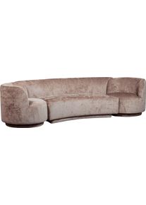Woood Loungebank Combi-Popular: Bank + fauteuil met grof chenille gevoerd, breedte 370 cm loungemeubels bruin