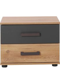 wimex Nachtkastje Malmoe, nachtkastje 52x38x40cm, 2 lades enkele of in praktische 2-set, rustieke look, industrieel ontwerp nachtkastjes beige