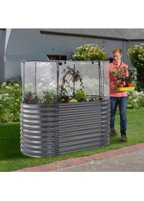 Konifera Hoge kweekbak 2-in-1 hoog- en zaaitbed kweekbakken zilver(kleur)