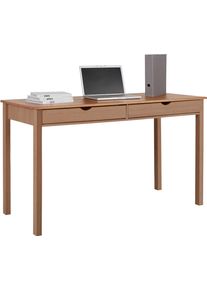 Inosign Bureau Gava van massief grenenhout, met praktische verzonken grepen, breedte 140 cm bureaus beige