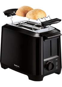 Tefal Toaster TT1408 Uno 2-kamers, broodjesopzetstuk, variabele sleufbreedte, 7 bruiningsstanden broodroosters zwart