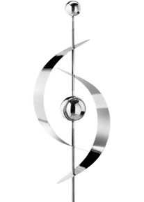 Locker Deco-windmolen Saturnus gemaakt van roestvrij staal 130 cm tuinbeelden zilver(kleur)