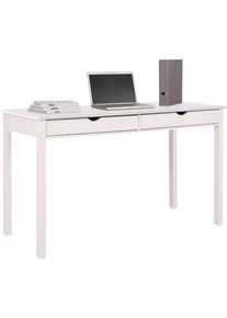 Inosign Bureau Gava van massief grenenhout, met praktische verzonken grepen, breedte 140 cm bureaus wit