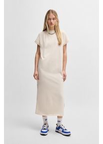 HUGO Blue Jerseyjurk NALLE Oversized met split, met logoborduursel, jersey dames jerseyjurken maat XL beige