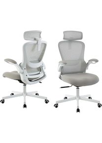 Places of Style Bureaustoel SACILE met lendensteun, ademend, klapbare armleuningen bureaustoelen wit