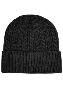 Capelli New York Beanie Fijn breisel, kabelpatroon, één maat dames mutsen zwart