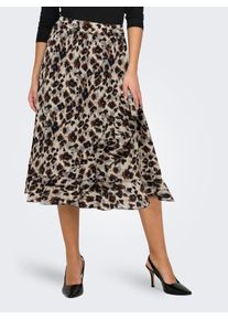 Only Wikkelrok ONLCARLY FLOUNCE LONG SKIRT dames wikkelrokken maat L (40) beige