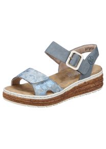 Rieker Plateausandalen Sandalette, zomerschoen, sleehaksandaal met praktische klittenbandsluitingen dames sandalen met plateau maat 38 blauw