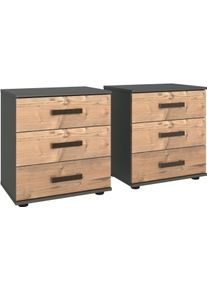 wimex Nachtkastje Stockholm, nachtkastje 52cm breed, Made in Germany Industri&euml;le look, 2 hoogtes beschikbaar, afzonderlijk of in 2-delige set