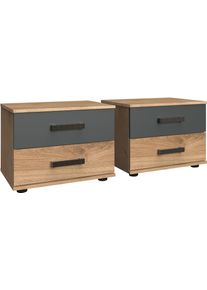 wimex Nachtkastje Stockholm, nachtkastje 52cm breed, Made in Germany Industri&euml;le look, 2 hoogtes beschikbaar, afzonderlijk of in 2-delige set