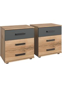 wimex Nachtkastje Stockholm, nachtkastje 52cm breed, Made in Germany Industri&euml;le look, 2 hoogtes beschikbaar, afzonderlijk of in 2-delige set