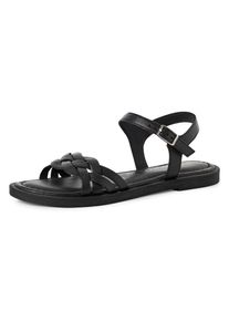 Tamaris Sandalen , sandalette, zomerschoen met riempjes in vlechtlook dames sandaaltjes maat 37 zwart