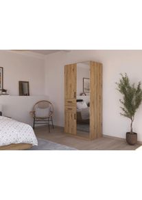 Rauch Draaideurkast Maika met spiegel, 2 laden, in verschillende breedten, hoogten en kleuren kledingkasten bruin