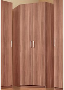 Priess Hoekkledingkast Bilbao met 3 verschillende fronten hoekkasten bruin