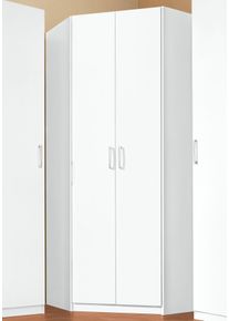 Priess Hoekkledingkast Bilbao met 3 verschillende fronten hoekkasten wit