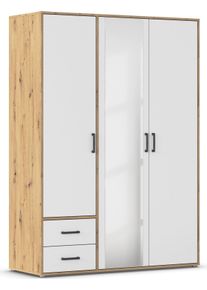Rauch Draaideurkast Kledingkast kast garderobe linnenkast VOYAGER met moderne grepen in grijs-metallic, incl. laden en spiegel kledingkasten wit