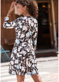 Lascana Gedessineerde jurk van strijkvrij materiaal dames jurken met print maat 34 multicolor