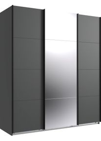 wimex Zweefdeurkast Norderstedt Inclusief 2 stoffen dozen en 2 extra planken, met spiegel zweefdeurkasten zwart