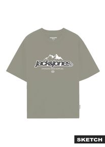 Jack & Jones Jack & Jones T-shirt JCOFLARE FRONT TEE SS CREW NECK FST heren t-shirts maat L bruin