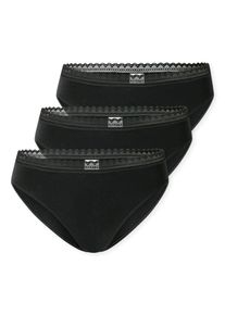 Schiesser Rio-slip Modern Multipacks Kantenbanden, katoenmix, Single Jersey (Set van 3) dames slips maat 36 zwart