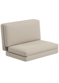 HOMCOM 2-in-1 foldable lounge chair, guest mattress, split, 120 cm wide, Beige | Aosom Ireland