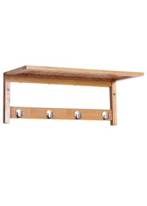 HOMCOM Wall Mounted Coat Clothes Hat Hanger 4 Hooks Rack Stand W/ Rail & Storage Shelf for Hallway Entryway Bedroom Bathroom | Aosom Ireland