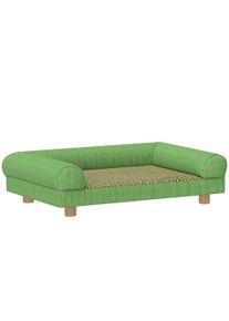 PawHut Dog Sofa Cat Bed Elevated Dog Bed, Cool-Mat Seat, Armrests, Soft Velvet 63 x 41 x 17 cm, green | Aosom Ireland