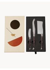 VINGA Cuchillos de queso Gigaro, set de 3 Marrón, Plateado An 15 x Al 3 cm