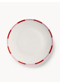 &k Amsterdam Spisetallerken Bliss med julemotiv, sæt af 2 Hvid, Rosa Porcelæn Ø 27 cm