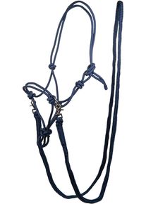 HKM Knotenhalfter mit Zügel, dunkelblau, Vollblut