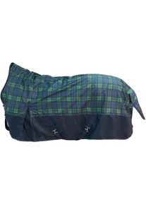 HKM Pittsburgh Karo Highneckdecke, 600D, 300g Füllung, navy/grün karo, 145