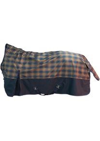 HKM Pittsburgh Karo Highneckdecke, 600D, 300g Füllung, navy/braun karo, 115