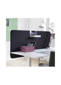 Akoestische bureauscheidingswand Standard met afgeronde hoeken, hoogte 650 mm, textiel, breedte 1200 mm, zwart