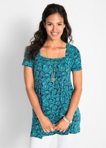 bonprix Tunika shirtowa, kr&oacute;tki rękaw, niebieski, 56/58