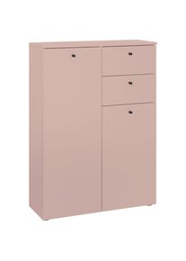 Mid.you Midischrank , Rosa , Kunststoff , 3 F&auml;cher , 2 Schubladen , 80x110x30 cm , Made in EU , stehend , Badezimmer, Badm&ouml;bel, Midischr&auml;nke