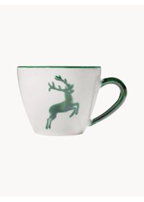 Gmundner Keramik Håndlavet Kaffekop Grey Deer Hvid, Grå Ø 10 x H 8 cm