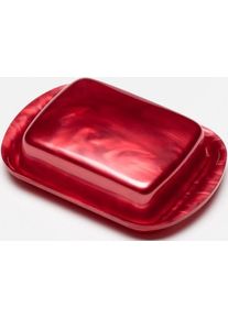 G.F. Heim Söhne Butterdose aus Acrylglas groß rot 535-21