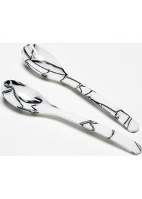 G.F. Heim S&ouml;hne Salatbesteck aus Acrylglas zebra 29,5cm 817-52