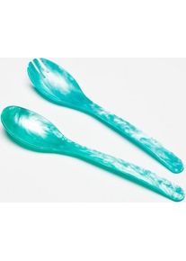 G.F. Heim S&ouml;hne Salatbesteck aus Acrylglas t&uuml;rkis 29,5cm 817-35