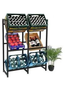 DanDiBo Getränkekistenregal 6 Kisten Schwarz Metall Stehend 91 cm , 91x116x31 cm , Küchen, Küchenmöbel