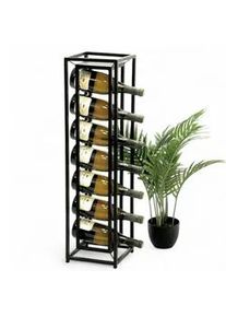 DanDiBo Weinregal Metall Schwarz Stehend Diamant 80 cm , 22x82x22 cm , Weinregale